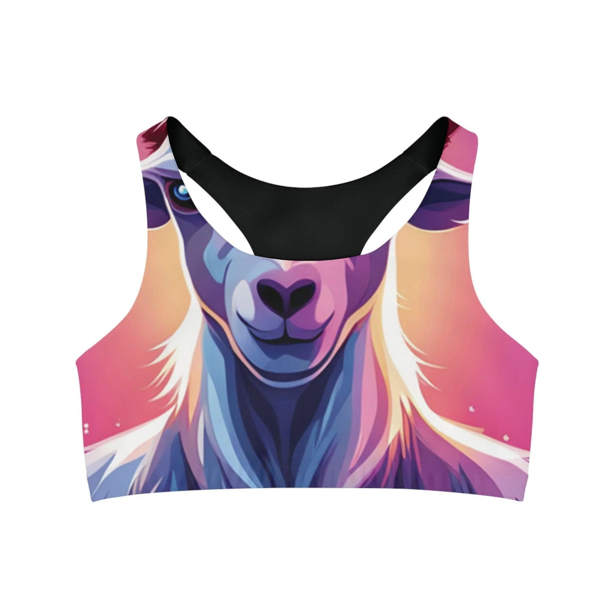Vibrant Goat-Themed Sports Bra: Energize Your Workout with Playful Style