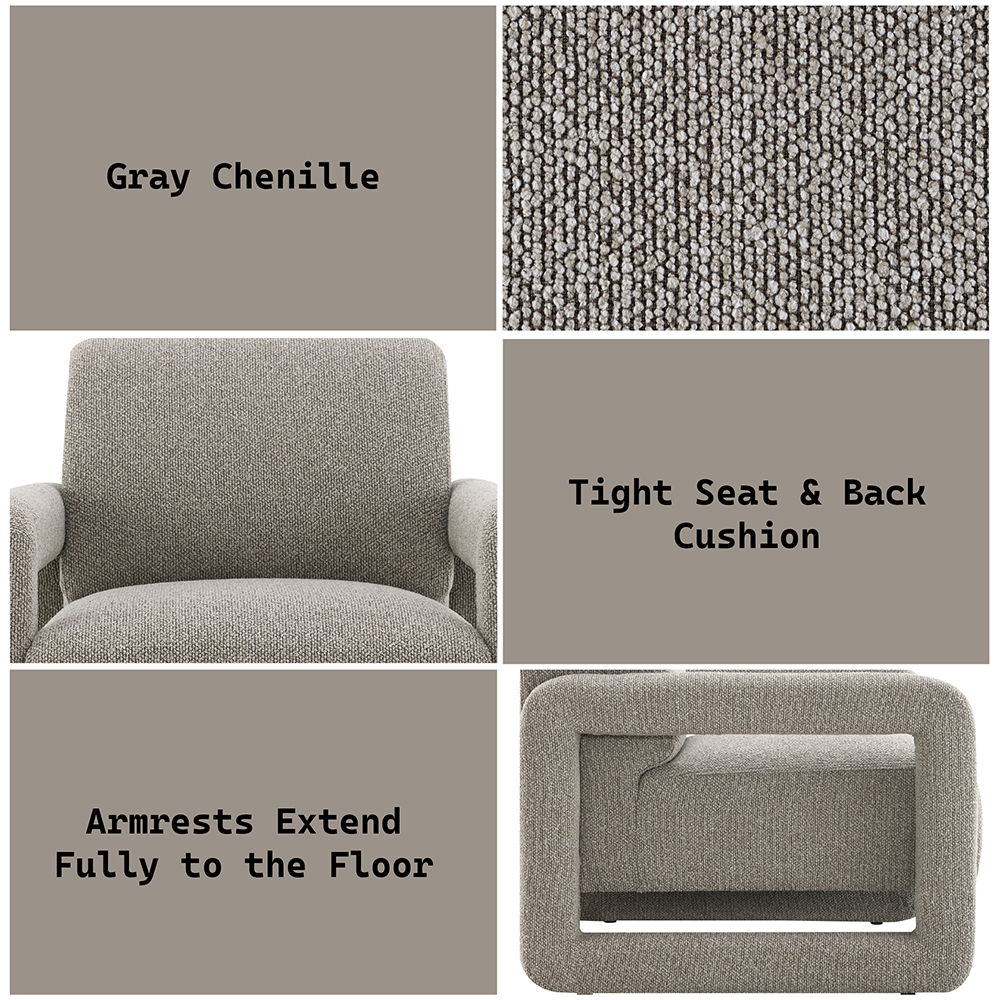 Glenda - Accent Chair - Gray Chenille
