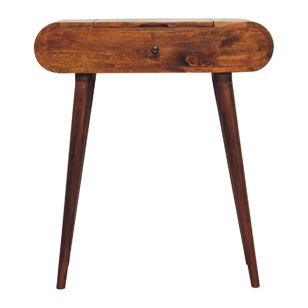 Mini Round Fold Vanity - Chestnut