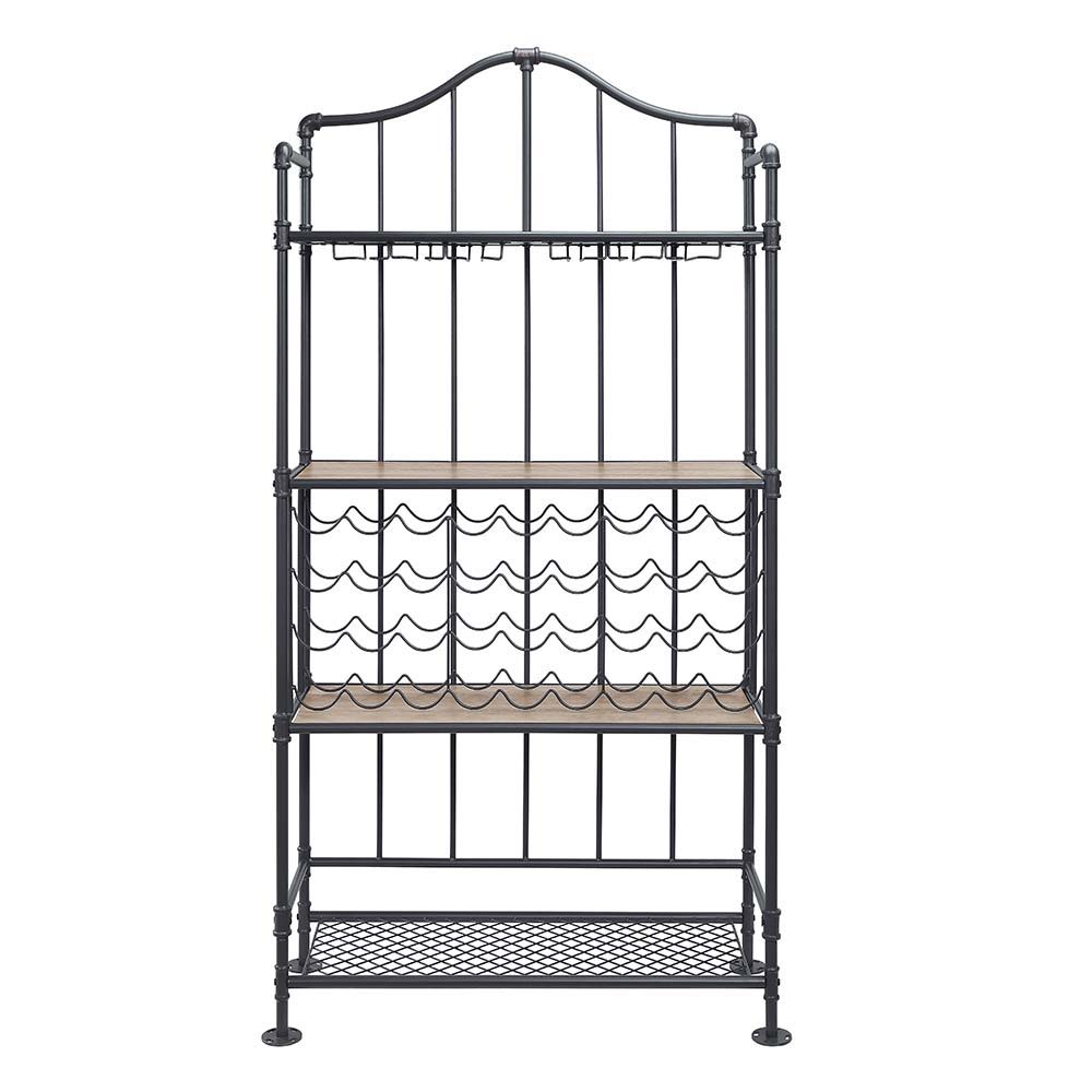 Edina - Wine Rack - Oak & Sandy Black