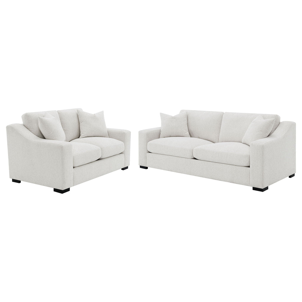 Ashlyn 2-piece Upholstered Track Arm Sofa Set Sand