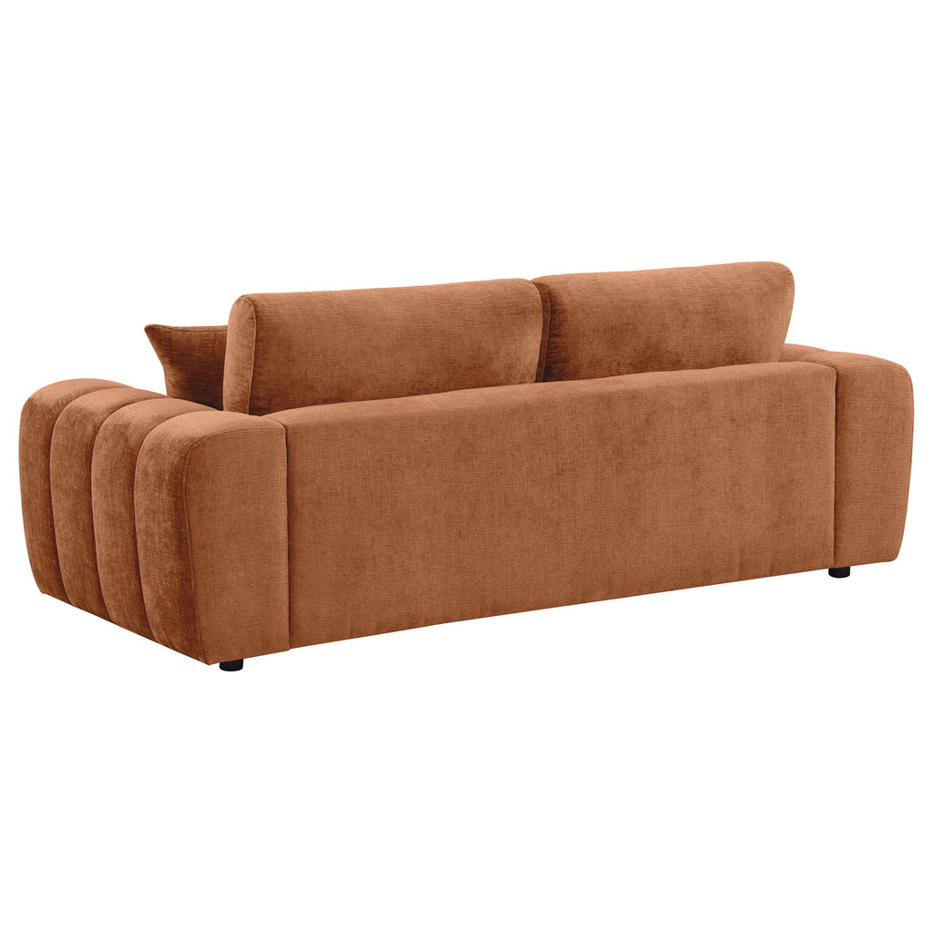 Burnett 2-piece Chenille Upholstered Sofa Set Burnt Orange