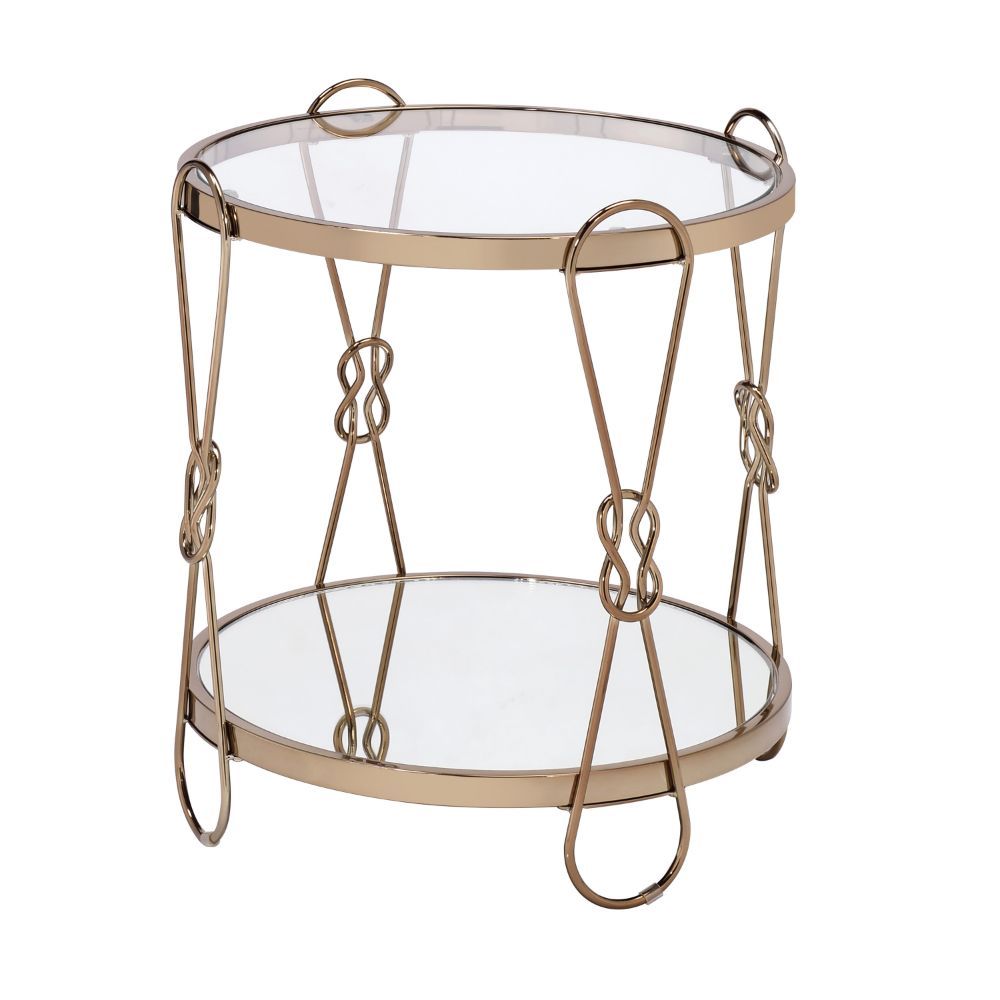 Zekera - End Table - Mirrored & Champagne