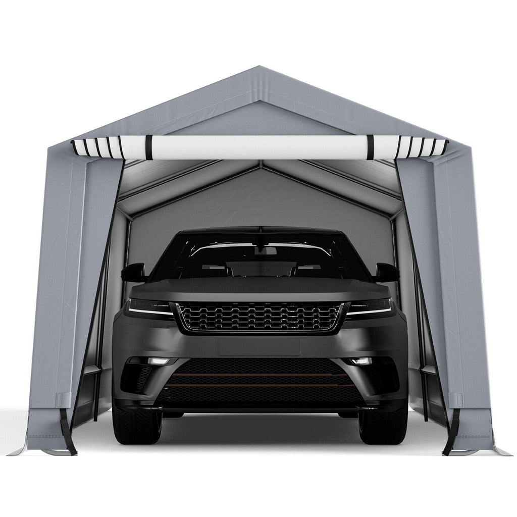 10 x 16/10 x 20 Feet Outdoor Heavy-Duty Carport with 2 Doors