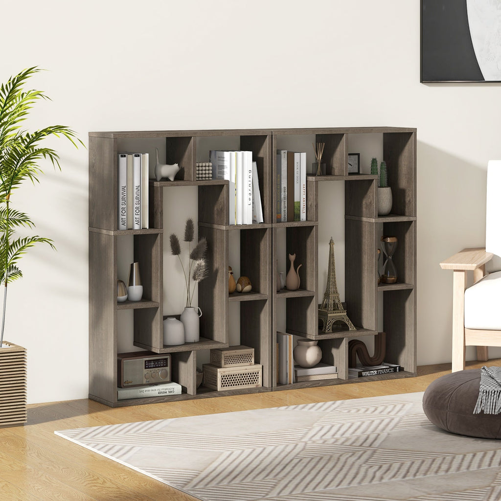 7-Cube Geometric Bookshelf Modern Decorative Open Bookcase