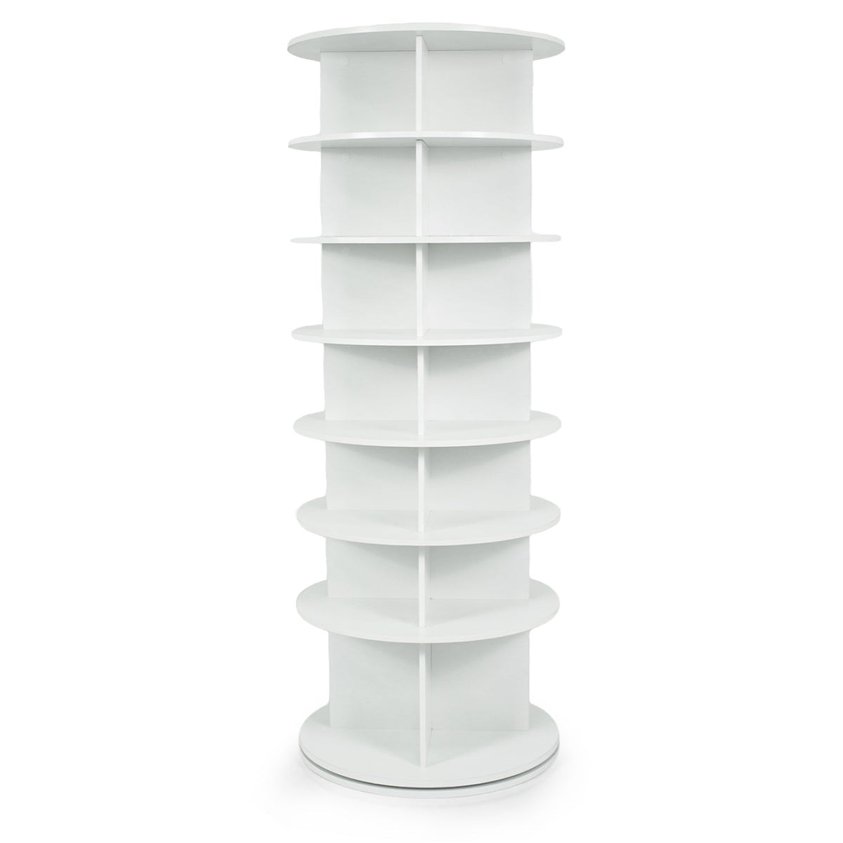 7-Tier Rotating Shoe Rack Tower with 360° Spin - White