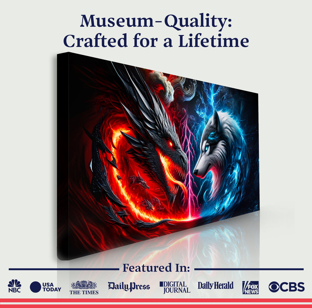 Dragon and Wolf Wall Art VI