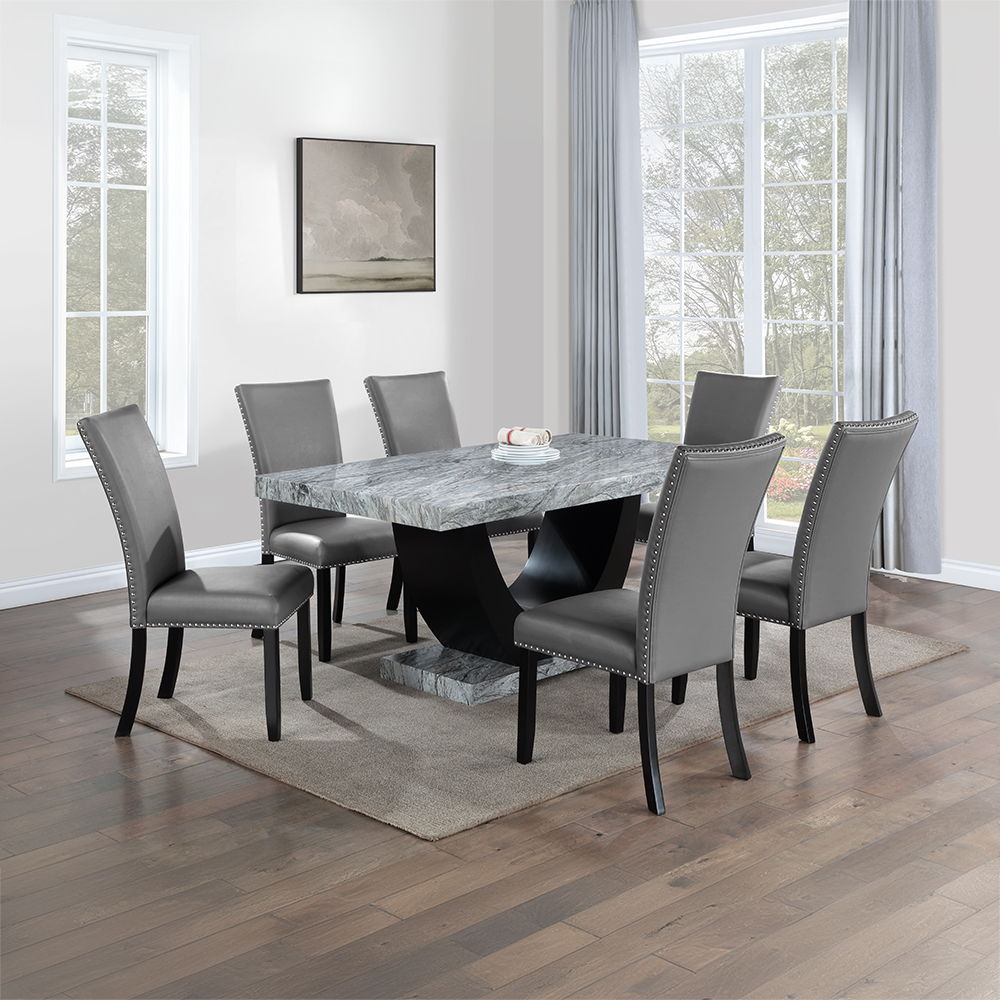 Caralin - Dining Table - Engineered Stone & Black
