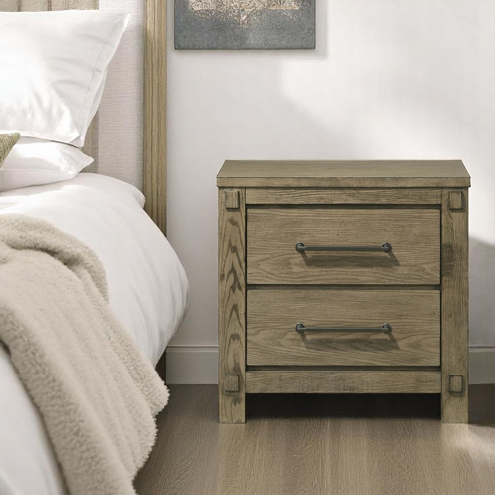 Colton - Nightstand - Antique White Oak
