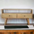 Solid Wood Curved Media Unit