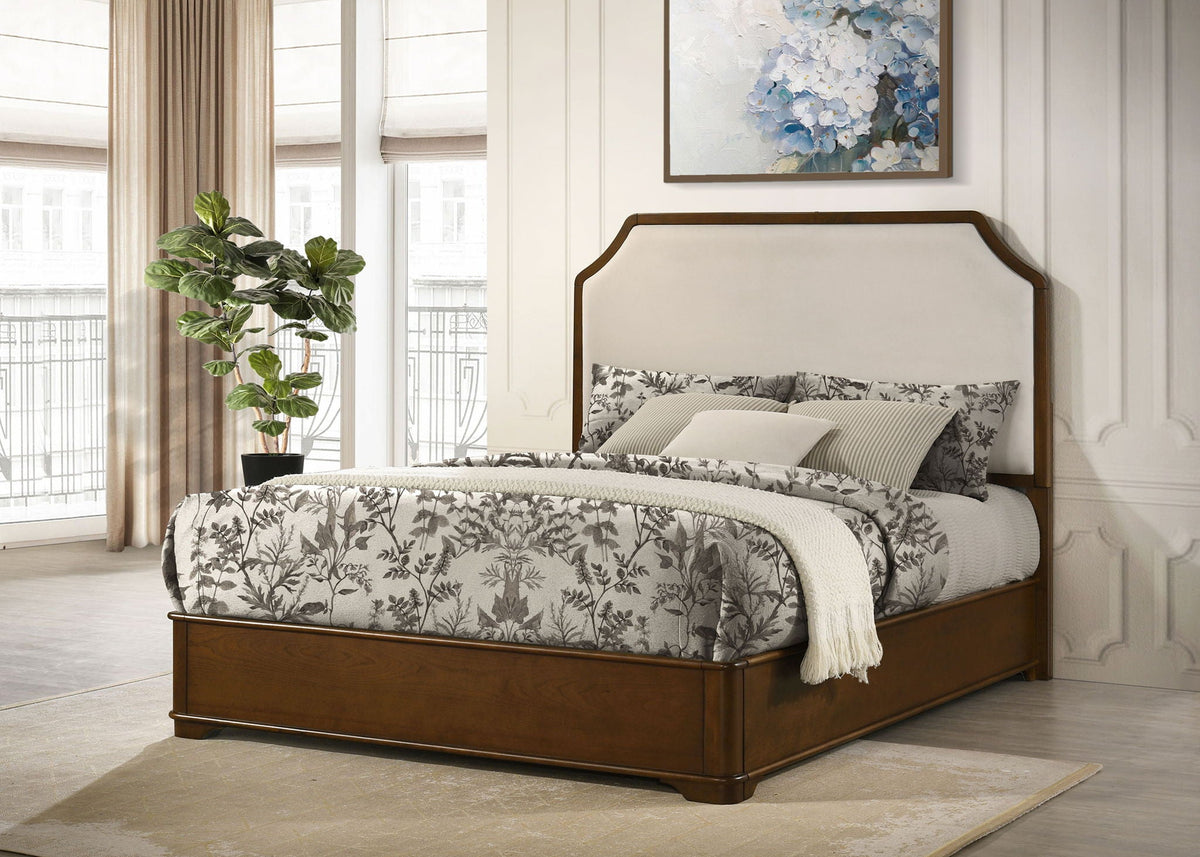 Garland 58-inch Queen Panel Bed Cream and Brown Cherry