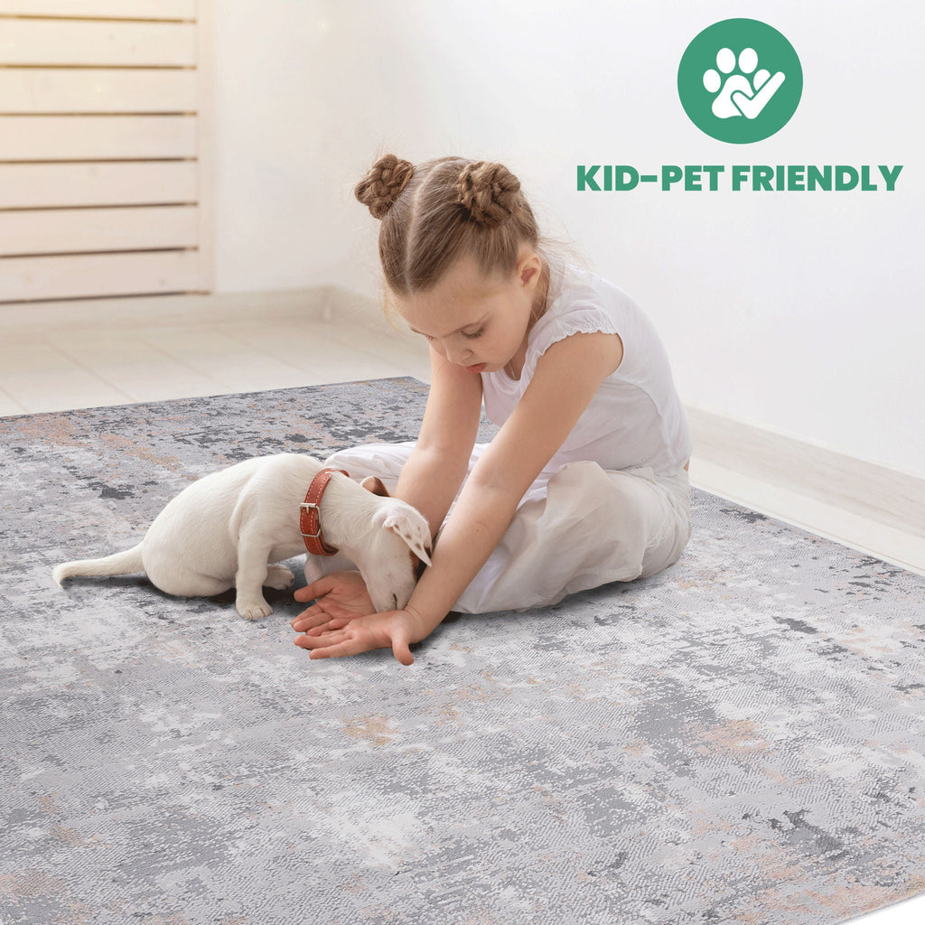 Marfi - 6' X 9' Abstract Area Rug - Gray Multi