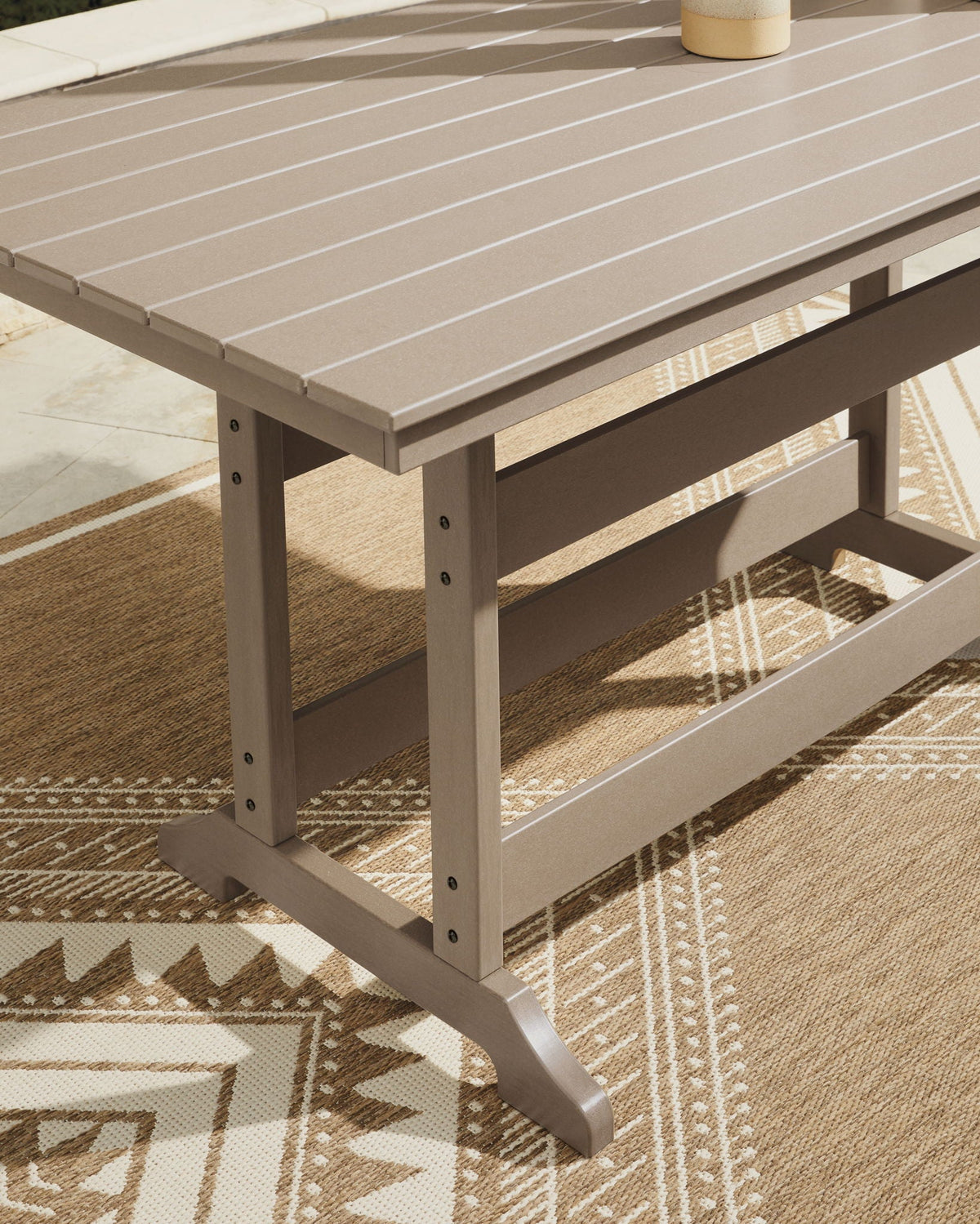 Seacliff Beach - Rectangular Counter Height Dining Table With Umbrella Option - Medium Brown