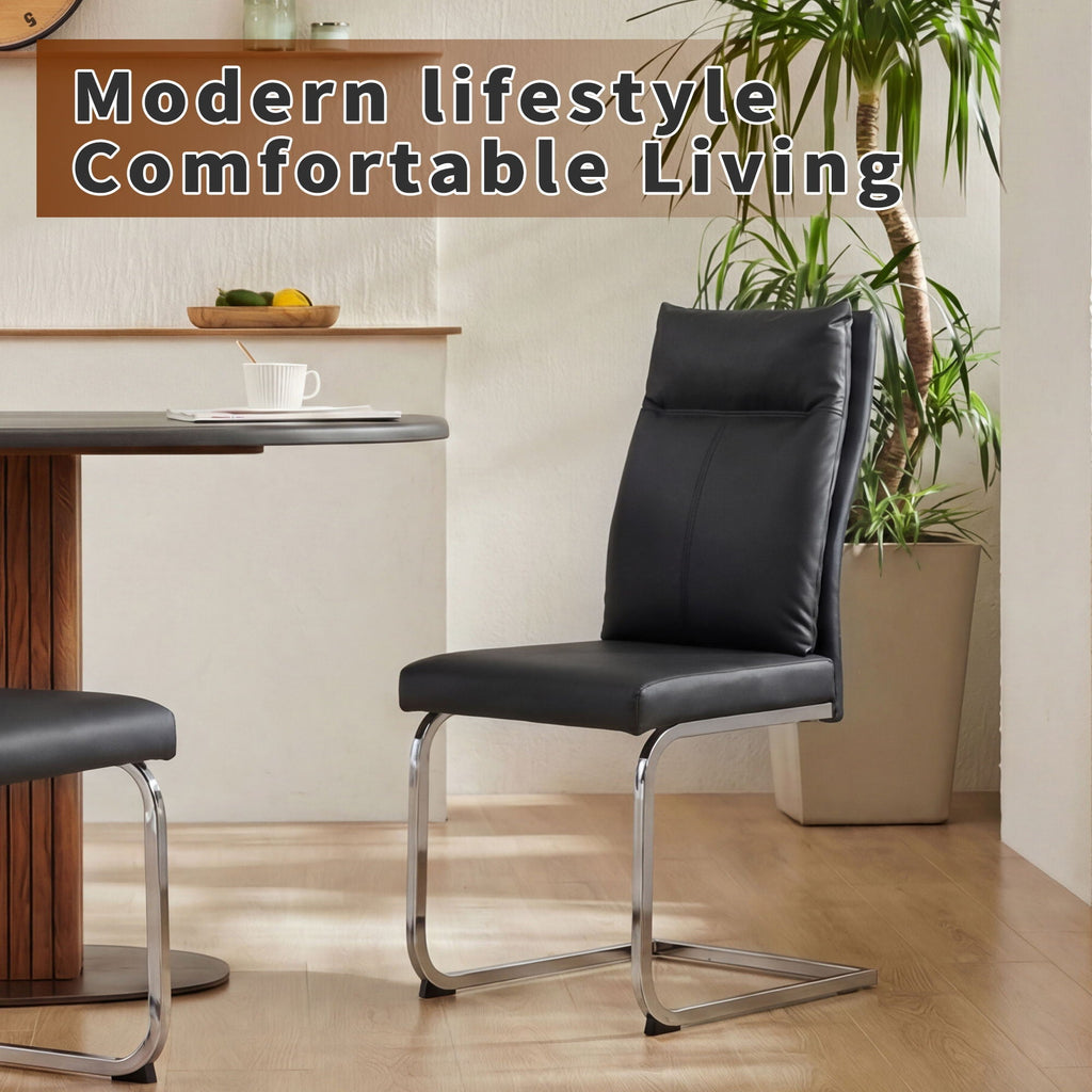 Modern Dining Chair SetWith Soft Cushion Backrest (2 Pieces)