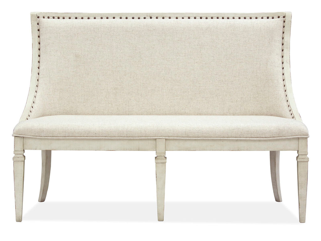 Newport - Bench With Upholstered Seat & Back - Alabaster