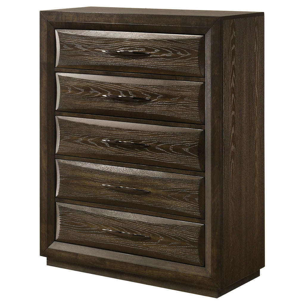 Atlas 5-drawer Bedroom Chest of Drawers Dark Oak