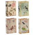 Book Boxes With Birds, Flowers, And Handwriting Design (Set of 4) - Multi