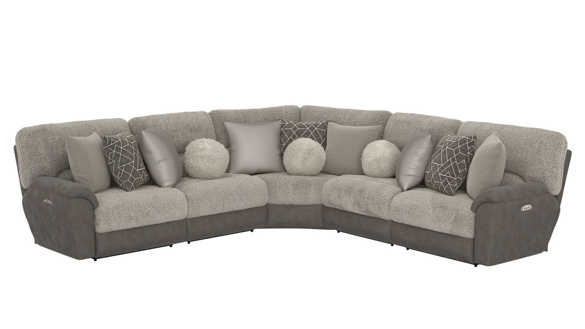Rendezvous - 5 Piece Modular Sectional With 3 Reclining Seats - Umber