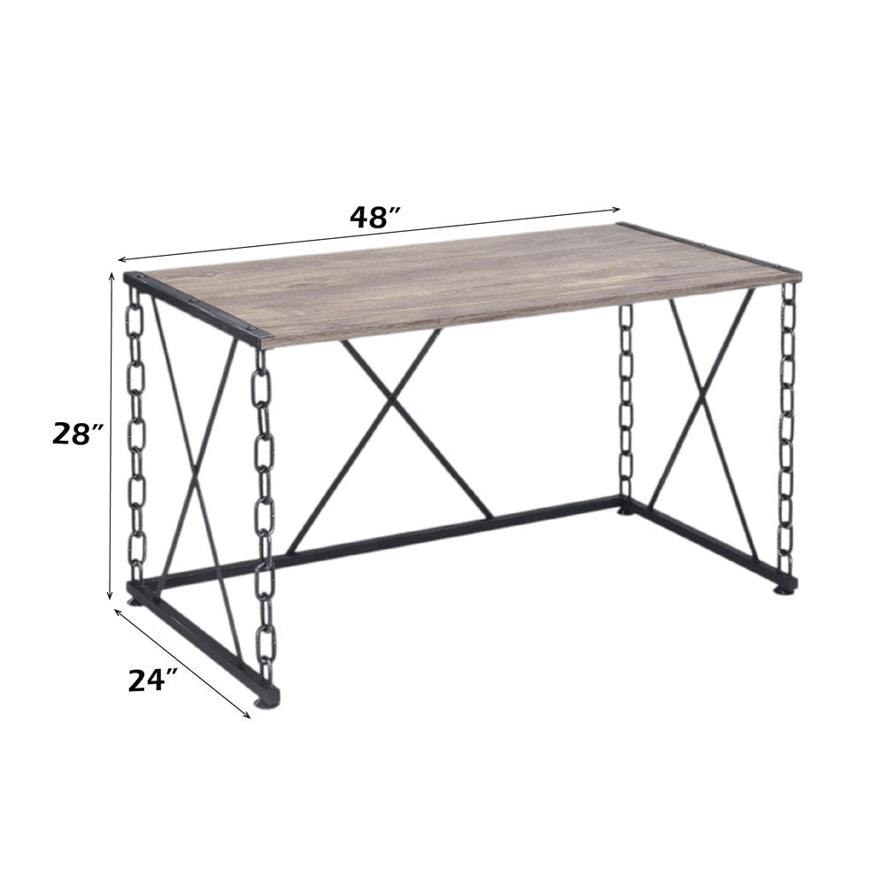 Jodie - Writing Desk (Same Ac00905) - Rustic Oak & Antique Black