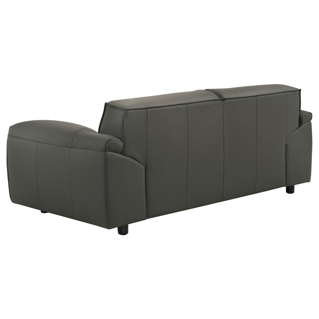 Buxton Top Grain Leather Upholstered Loveseat Graphite