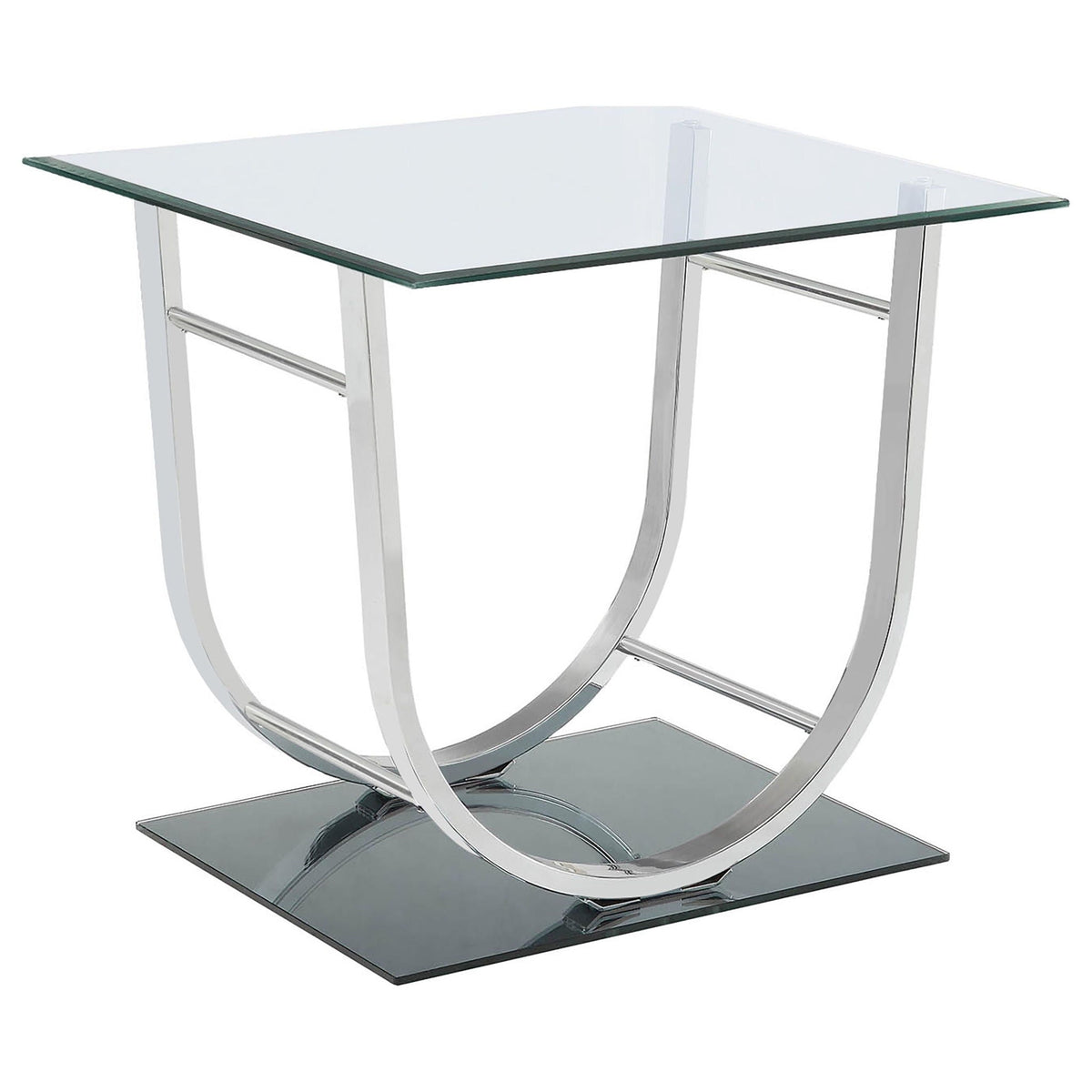 Danville 2-piece Glass Top Coffee and End Table Set Chrome