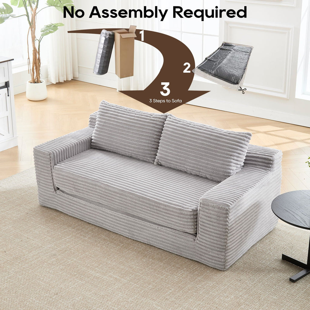 Convertible Loveseat Sofa Bed With Memory Foam & Steel Frame
