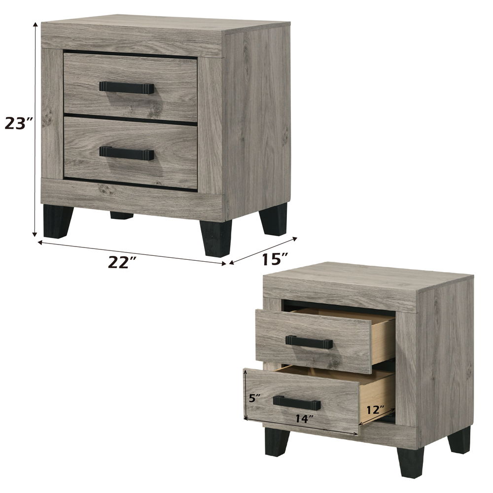 Mari - Nightstand - Light Gray Finish