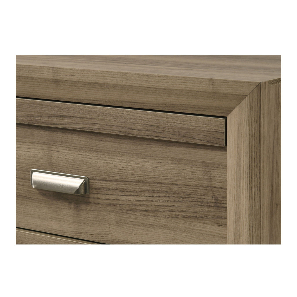 2 Drawer Nightstand With Pulls, Bedroom Furniture - Light Brown