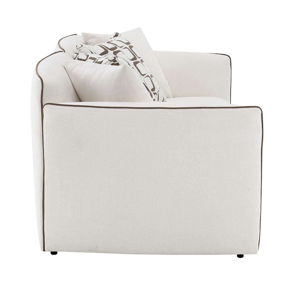 Yolanda - Loveseat With 4 Pillows - Beige Chenille