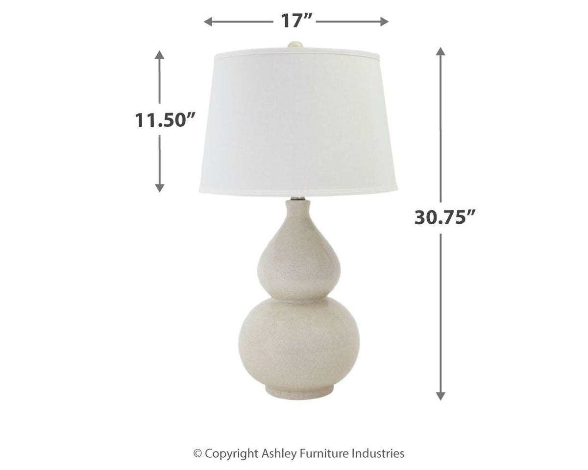 Saffi - Ceramic Table Lamp  - Cream