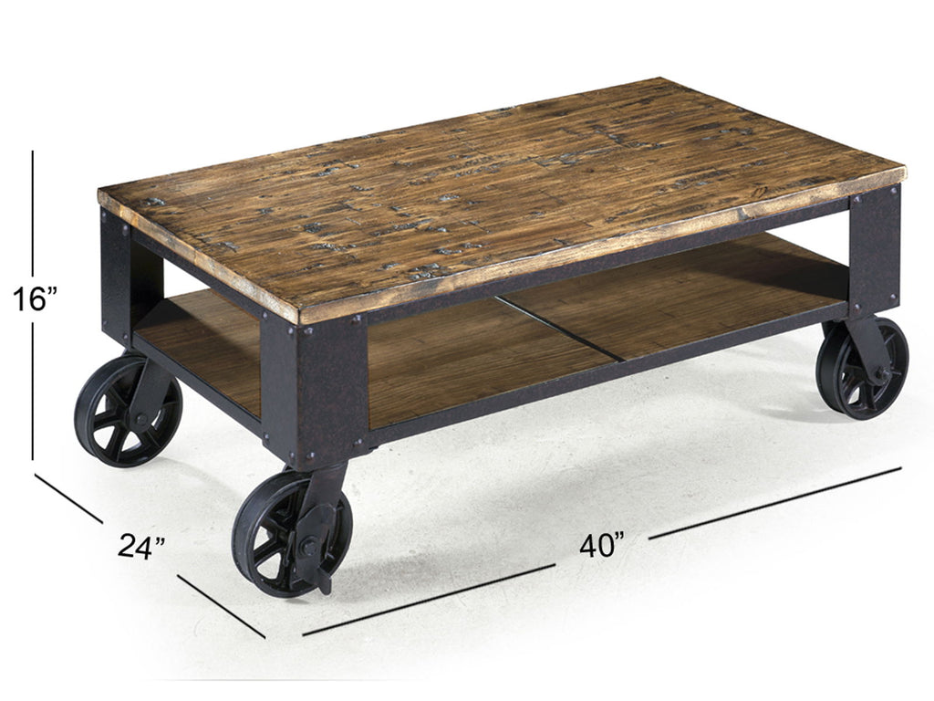 Pinebrook - Rectangular Starter Cocktail Table - Distressed Natural Pine