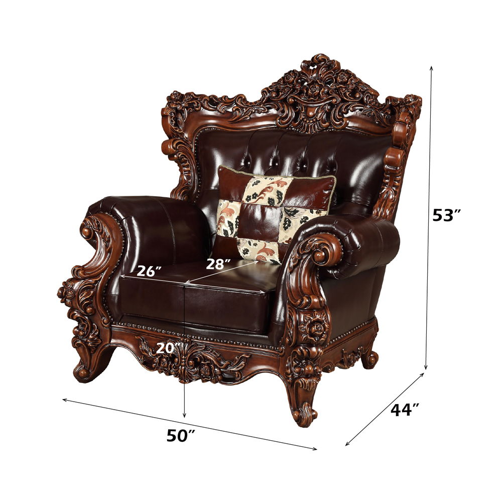 Forsythia - Chair - Espresso Top Grain Leather Match & Walnut