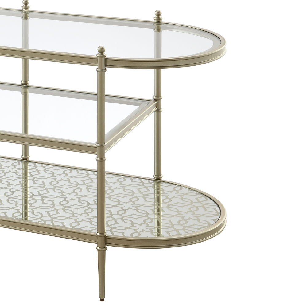 Zaba - TV Stand - Glass Top & Champagne
