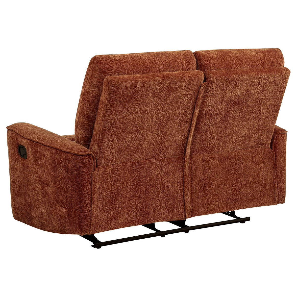 Navarro Chenille Upholstered Reclining Loveseat Burnt Orange