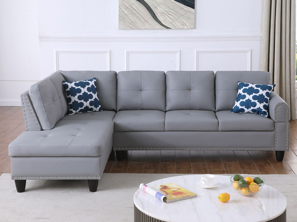 Irine - Sectional Sofa With Ottoman - Gray