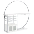 Risley 2-door Circular LED Wine Cabinet White High Gloss