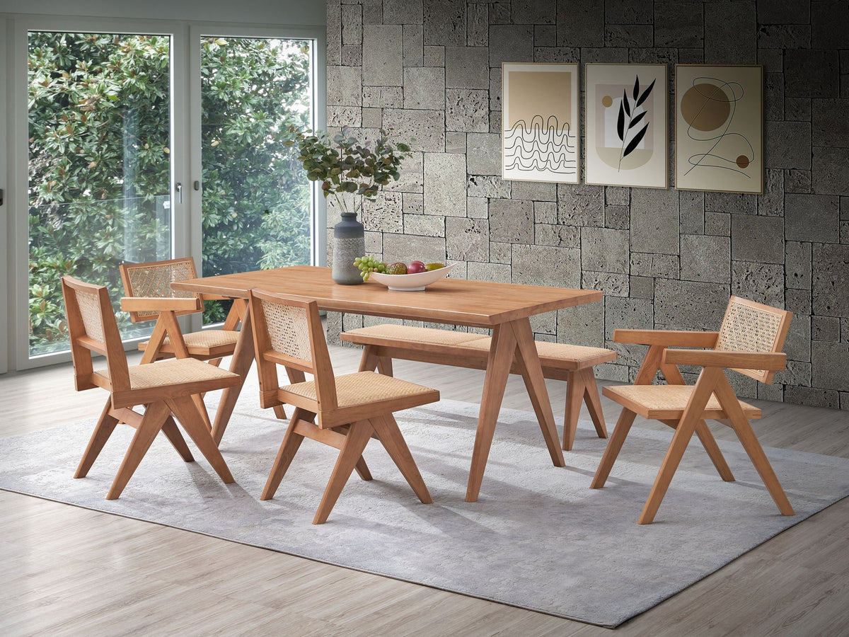 Valentina - 6 Piece Patio Furniture Set - Rattan / Natural