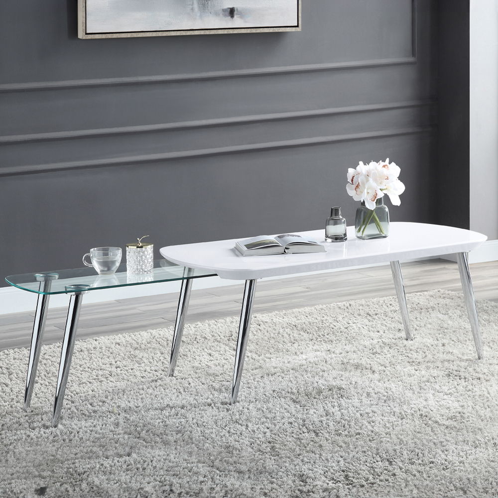 Patina - Coffee Table - White & Chrome