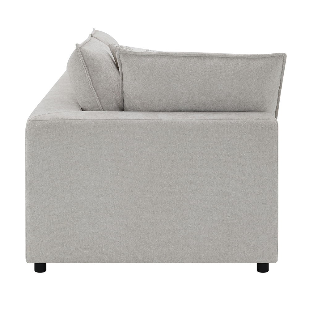 Marisa - Modular Left Facing Loveseat With 2 Pillows - Beige Boucle