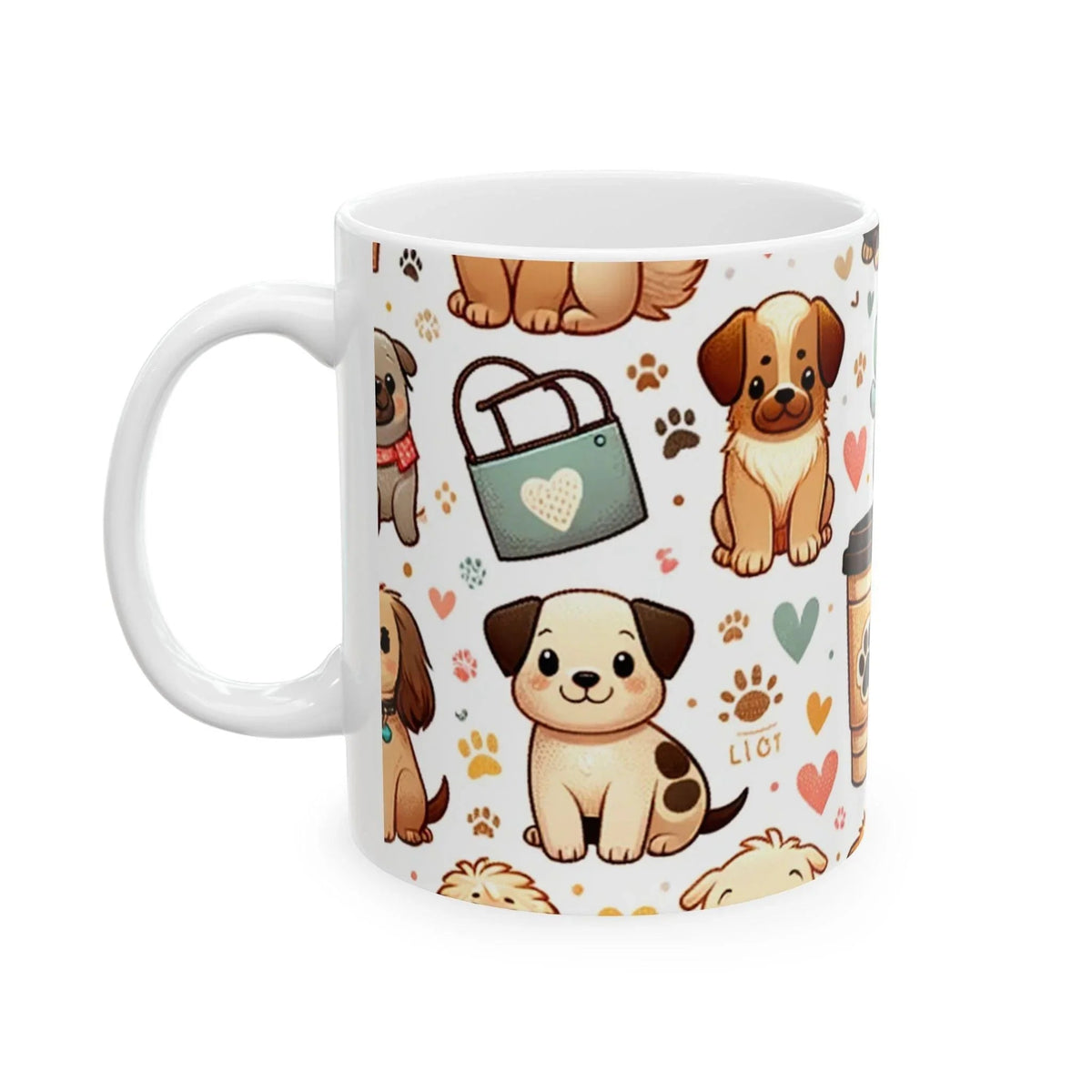 Playful Dog Illustration Coffee Cup: A Heartwarming Choice for Dog Lovers
