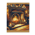 Fleece Blanket with Sizzling Fireplace Design