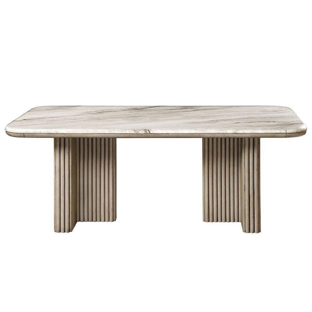Charity - Dining Table - Natural Marble Top & Gray Oak