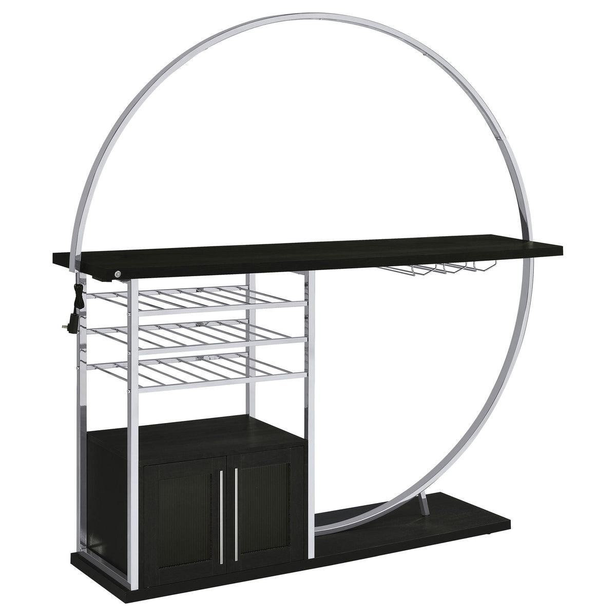Risley 2-door Circular LED Wine Cabinet Dark Charcoal