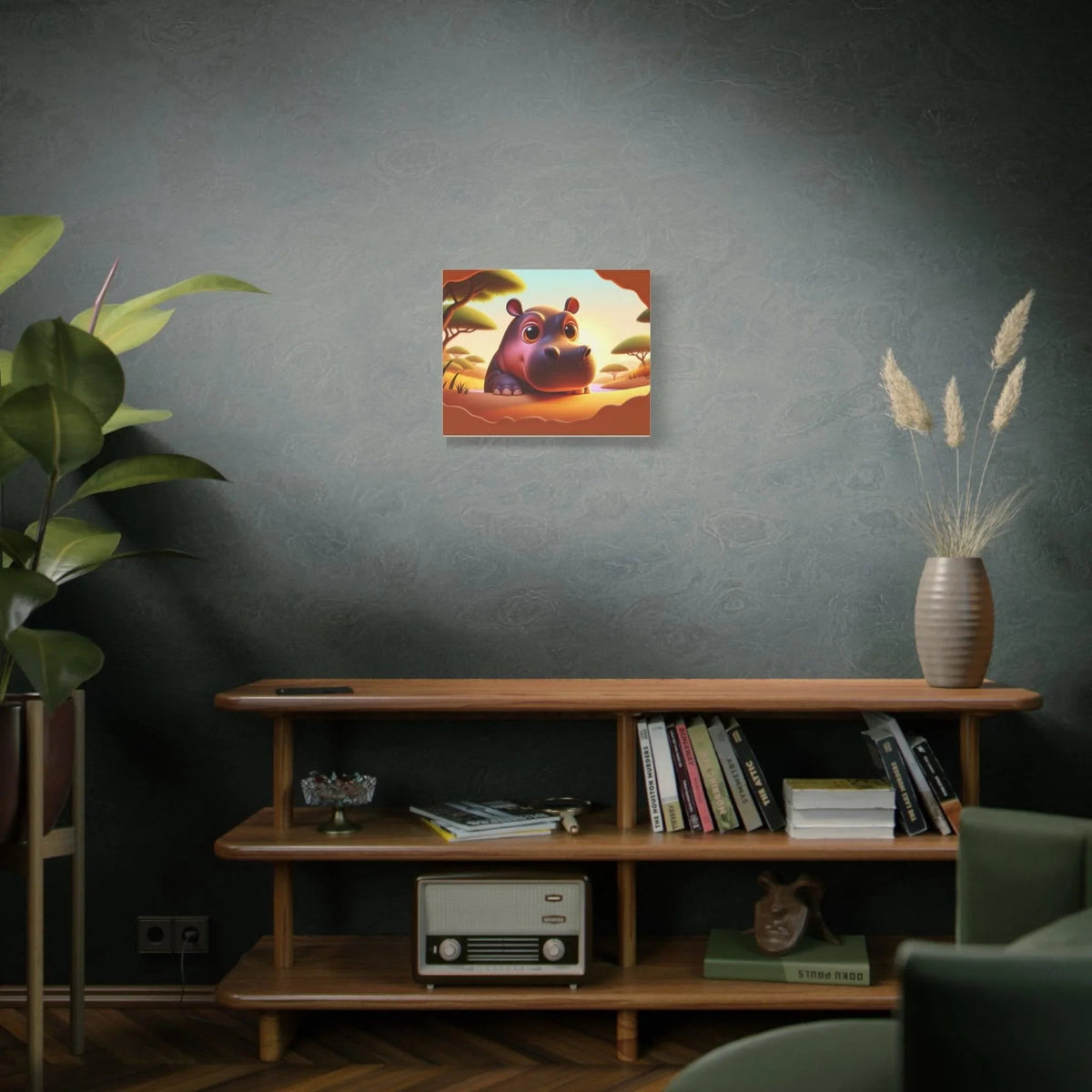 Canvas Hippo Print