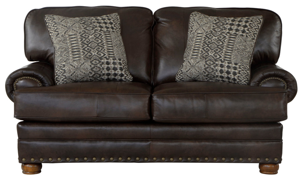 Roberto - Leather Loveseat - Cocoa