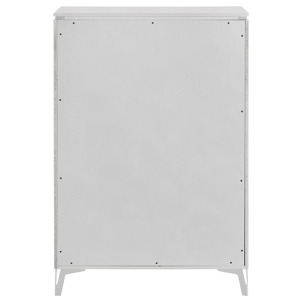Cassia 5-drawer Bedroom Chest of Drawers White High Gloss