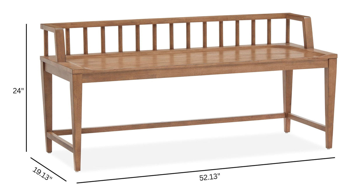 Lindon - Arm Bench With Low Back - Belgian Wheat