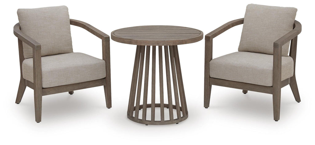 Joy Lagoon - Outdoor Chairs With Cushions/Table (Set of 3) - Beige