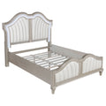 Evangeline Wood Queen LED Panel Bed Silver Oak