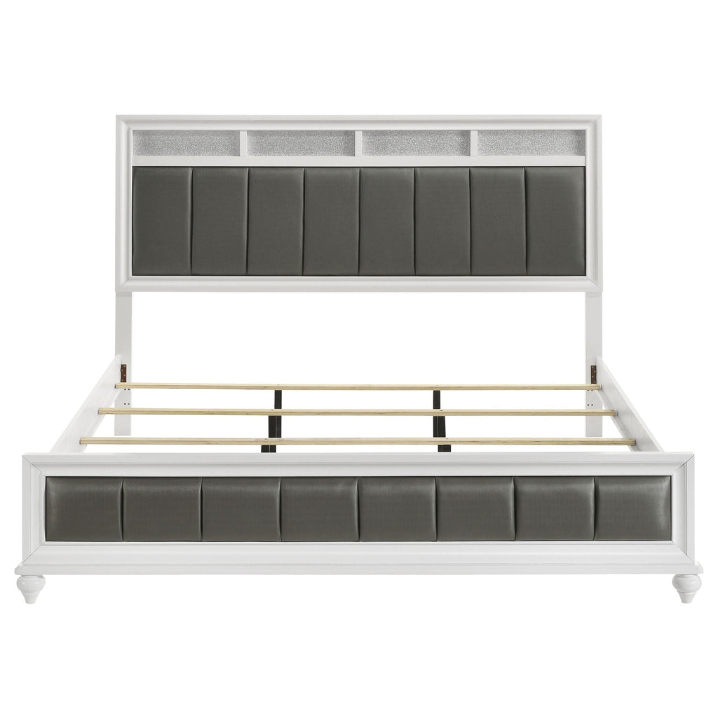 Barzini Wood Eastern King Panel Bed White
